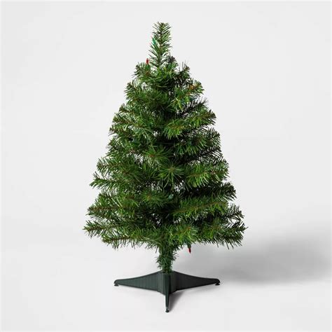 2 Ft Pre Lit Artificial Christmas Tree Alberta Spruce Multicolored