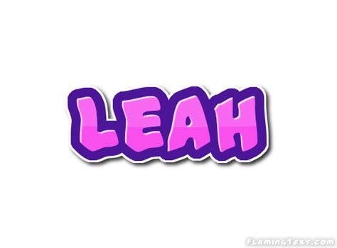 leah Лого Бесплатный инструмент для дизайна имени от flaming text
