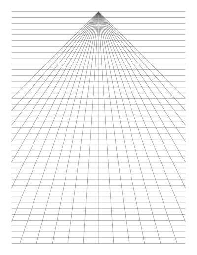 2 Point Perspective Grid Transparency Sheet