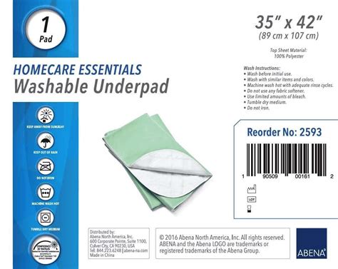Homecare Essentials Washable Underpad Moderate Absorbency Carewell