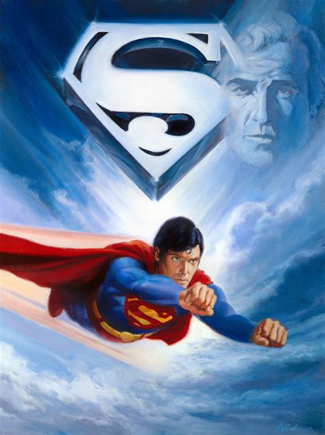 Superman Painting By Leo Leibelman