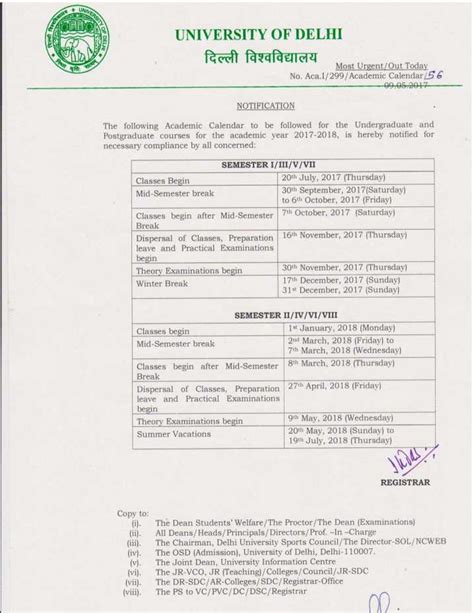 Delhi University Academic Calendar - 2024 2025 EduVark