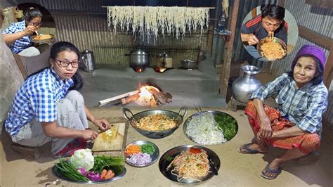 Nepali Village Lifecooking Veg Noodles In Nepali Stylevillage Kitchennepali Village Cooking