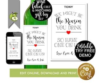 Boss Wine Label Gift PRINTABLE Christmas Gift Might Be The Reason You