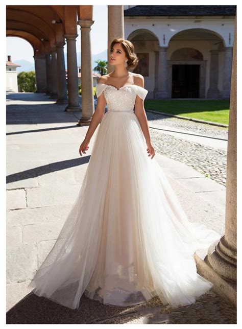 Sofuge Boho Wedding Dress Off The Shoulder Fairy A Line Vintage Princess Wedding Gown Tulle