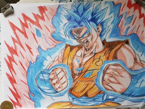 Fanart Goku Super Saiyan Blue Kaioken Drawing Rdbz