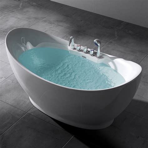 Egal, ob man sich für eine runde oder eckige badewannenform entschieden hat—es gibt eine ergänzende armatur, die in kombination mit der. Details zu Design Freistehende Badewanne Acrylwanne ...