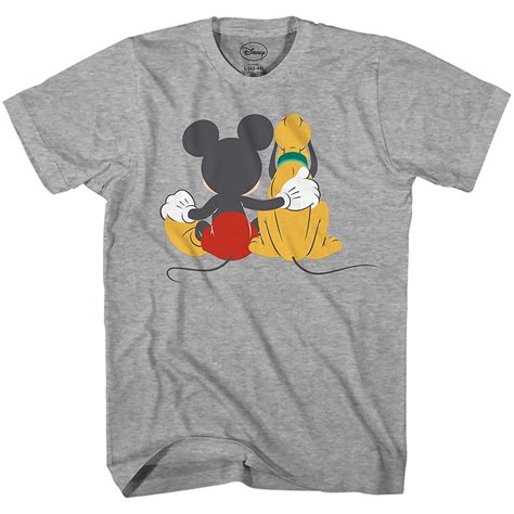 Mickey Mouse And Pluto Back Disneyland Disney World Tee Funny Humor Adult