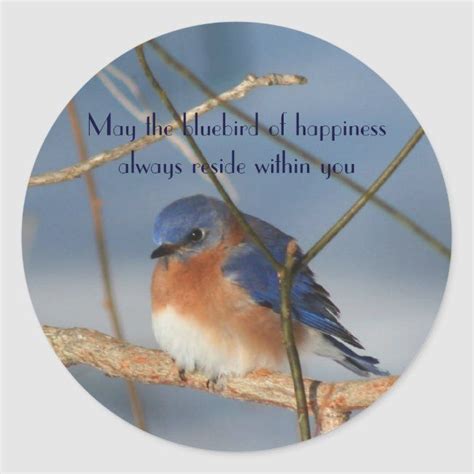 Bluebird Of Happiness Inspirational Sticker Zazzle Blue Bird