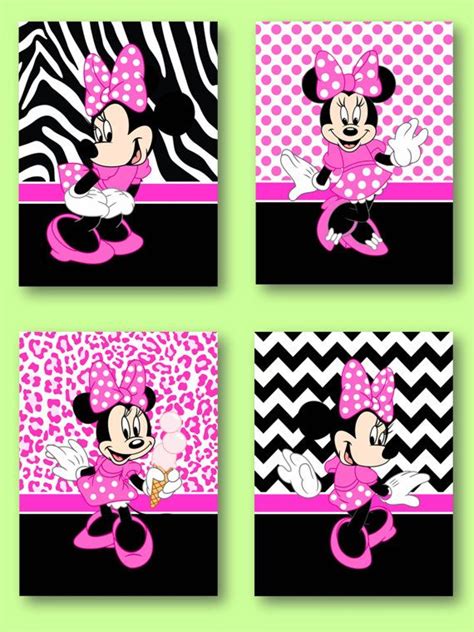 Minnie Mouse Wall Art Prints Pink Girls By Snazzyzebragalleria With
