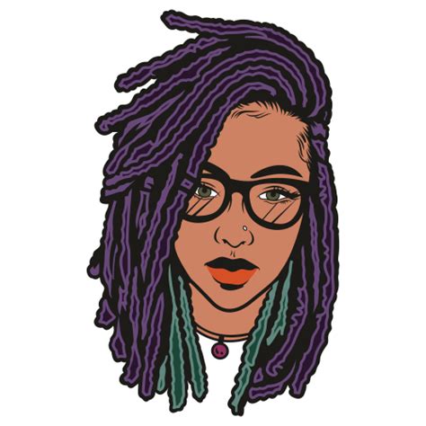 proud half face black woman locs dreads in bw svg