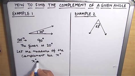 How To Find The Complementary Of An Angle Finding Complementary Angle
