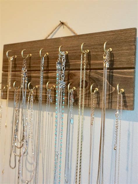 Wooden Necklace Holder 5 X 12 Etsy In 2020 Diy Jewelry Hanger Diy