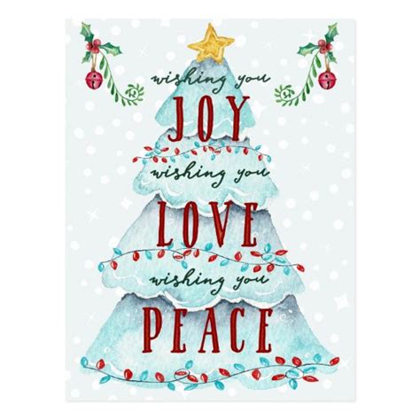 Christmas Joy Love And Peace Postcard