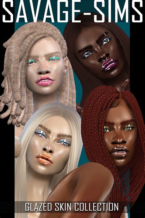 Glazed Skin Collection Savagesims Plumping Lipstick The Sims 4 Skin