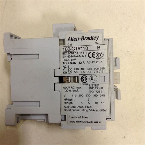 Allen Bradley Contactor 100 C1610 Ser B Used 82529 Ebay