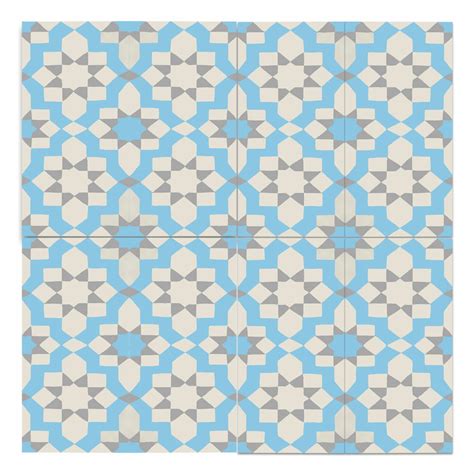 Moroccan Mosaic Tile House Affos 8 X 8 Handmade Cement Tile In Blue