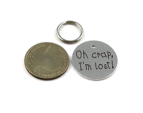 Oh Crap Im Lost Funny Engraved Dog Or Cat Tag Critter Bling