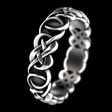 Sterling Celtic Wedding Ring With Infinity Knots Woven Etsy