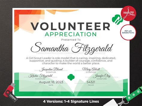 Girl Scout Volunteer Appreciation Certificate Printable Pdf Hot Sex Picture