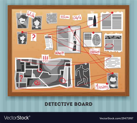 Private Investigation Board Composition Royalty Free Vector