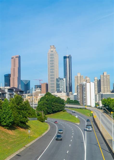 Vertical Shot Of Downtown Atlanta Skyscrapers Seen Atlanta Georgia