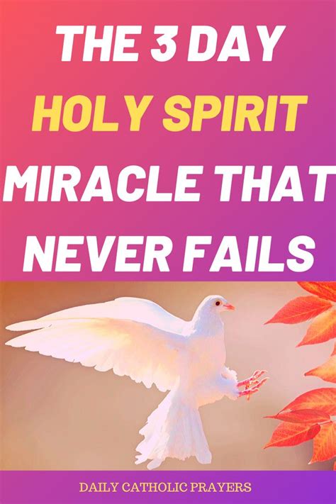 The 3 Day Holy Spirit Miracle That Never Fails Pray Now Holy Spirit
