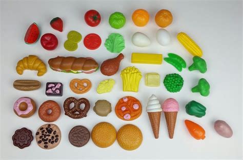 Food Vintage Play Fake Pretend Realistic Toy Lot Of 42 Dessert
