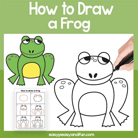 Frog Guided Drawing Printable How To Draw Guided Drawing Drawings