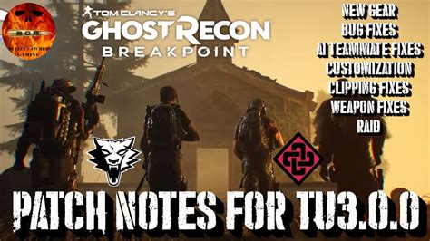 Ghost Recon Breakpoint Patch Notes For 300 Red Patriot Update Youtube