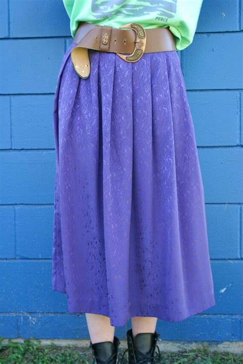 Vintage Purple Satin Koret Skirt Gem