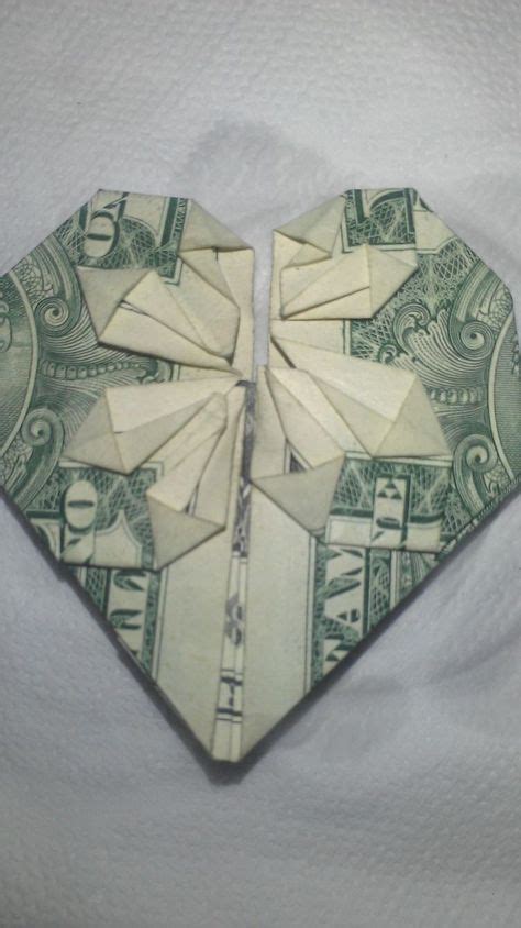 How To Fold A Dollar Into A Heart Folding Money For Ts Folding