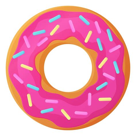 Bright Pink Doughnut With Glaze No Diet Day Symbol Unhealthy Food Sweet
