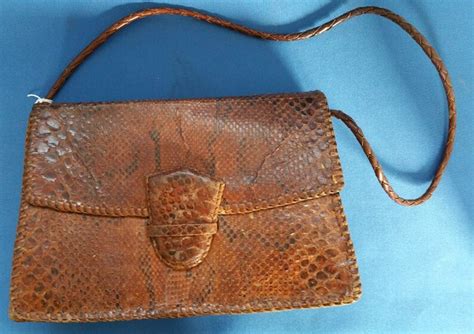 Vintage Real Snake Skin Hand Bag Etsy