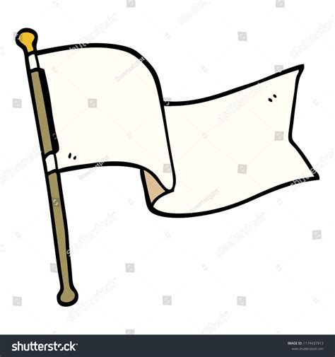 Cartoon Doodle White Flag Waving Stock Vector Royalty Free 1174437913