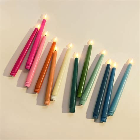 Infinity Wick Gradient Green Distressed 9 Taper Candles Set Of 3