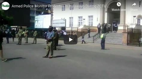 Watch Armed Police Monitor Protestors In Bulawayo City During Zctu Shutdown Zimbabwe ⋆ Pindula News