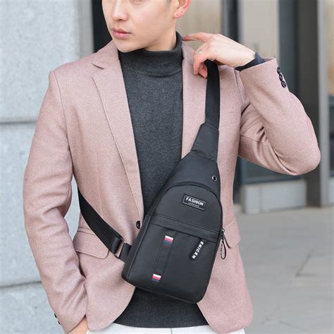 Hh Korean Fashion Canvas Sling Shoulder Cross Bag Mens Chest Cross Body Unisex Bag1122 Shopee