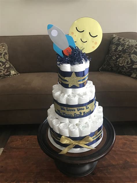 Love You To The Moon And Stars Whimsical Diaper Cake Baby Etsy