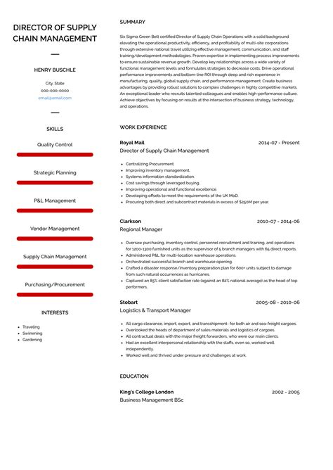 Find great ideas and inspiration in our sample. Logistics Manager - Resume Samples and Templates | VisualCV
