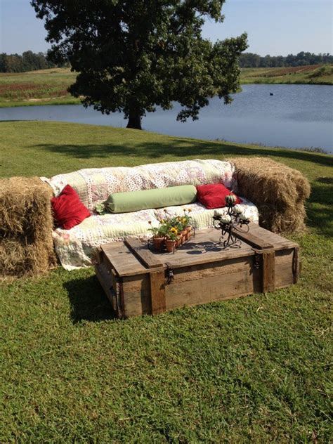 We're here to hold your hand and guide you to your special event, making sure you're informed and presented with ideas without missing out on opportunities. Hay bale sofa and coffee table. You can use fabric and ...