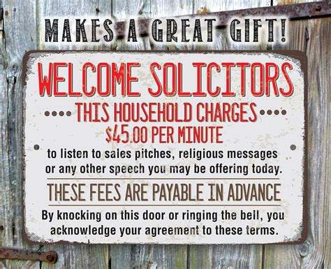 Tin Metal Sign Welcome Solicitors This Household Charges Etsy