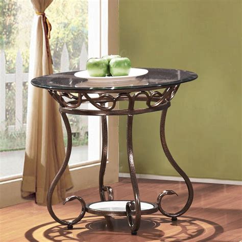 Like To Christina Glass And Metal End Table By Fleur De Lis Living