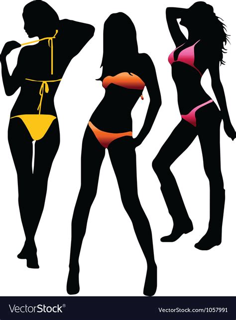 Free Woman Silhouette Posing In A Bikini Suit Vector Image Sexiz Pix