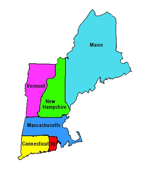 Quick New England State Map Assist World Map Colored Continents