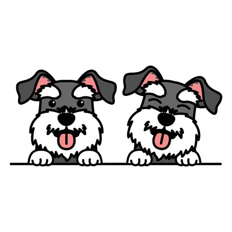 Cute dibujos animados de perro schnauzer miniatura ilustración
