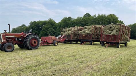 Baling Hay With 1206 And 706 Internationals Round Bales And Small