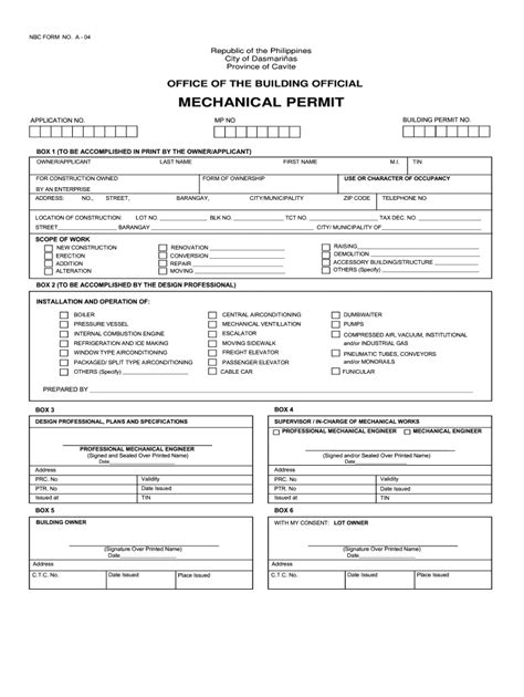 Mechanical Permit Form Pdf Fill And Sign Printable Template