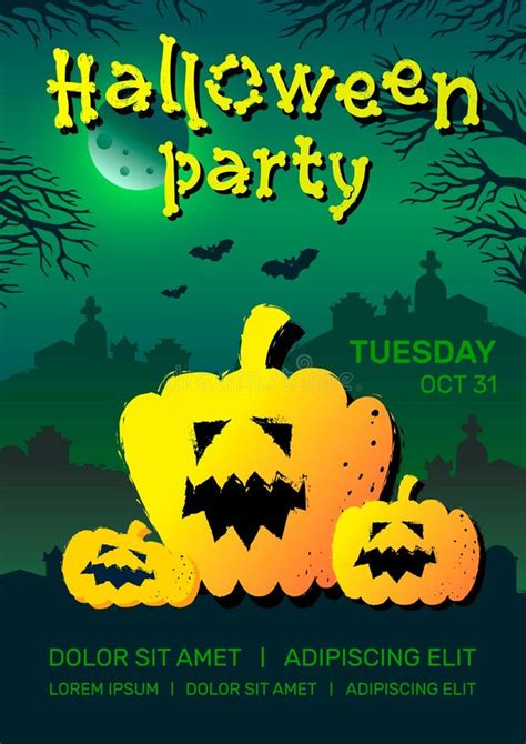 Halloween Party Design Template Stock Vector Illustration Of October