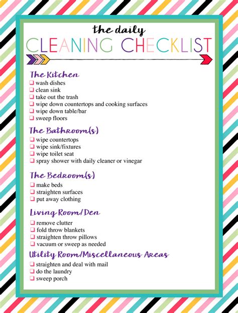 Weekly Cleaning Schedule Printable Schedule Template